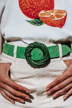 Make My Lemonade CEINTURE TORSADE SUEDE GREEN< Ceintures