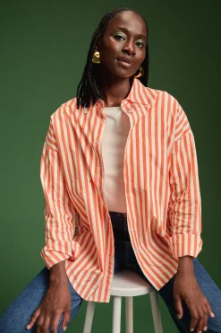 Make My Lemonade CHEMISE OMER ORANGE STRIPE< Tops & T-Shirts