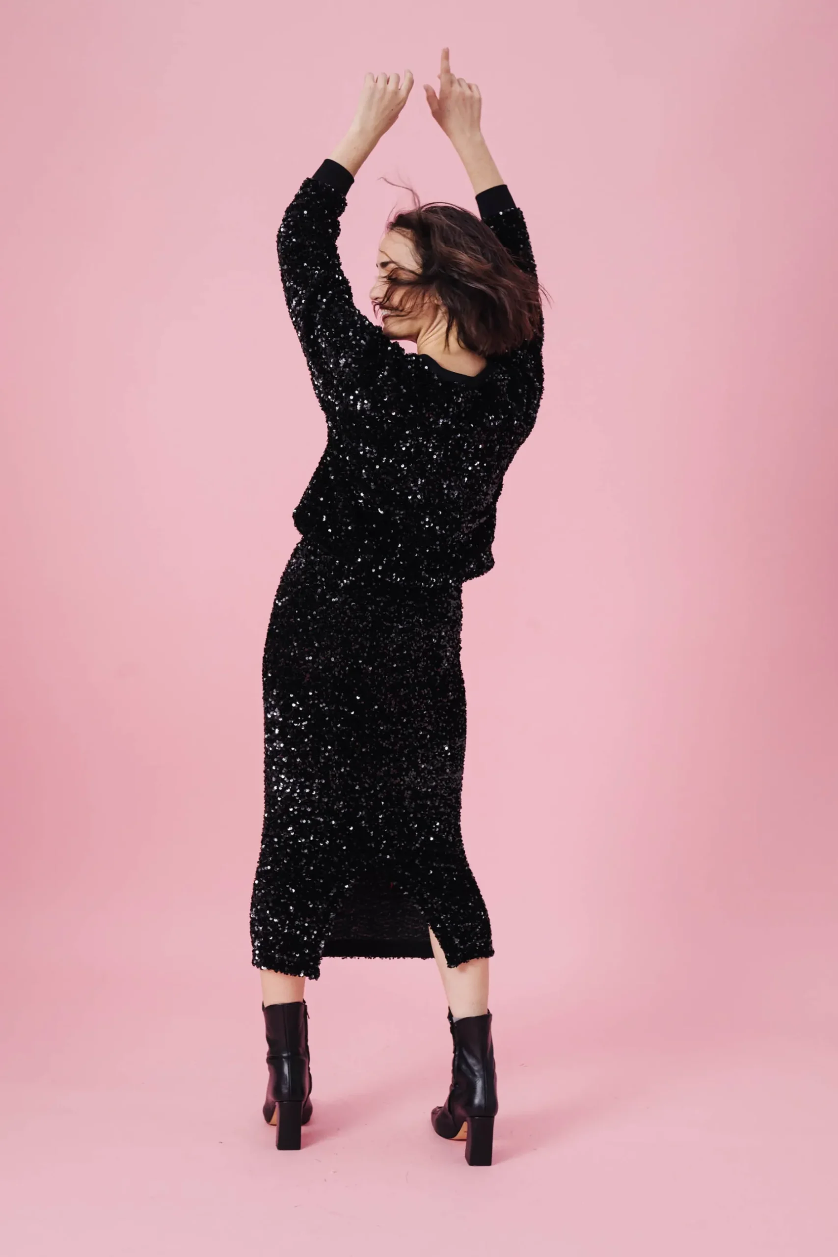 Make My Lemonade JUPE SARAH SEQUINS NOIR< Jupes