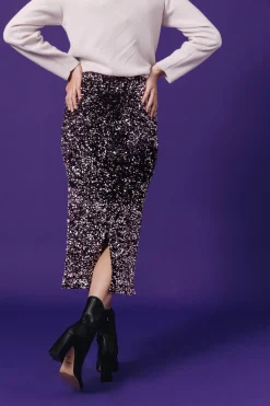 Make My Lemonade JUPE SARAH SEQUINS ROSE< Jupes