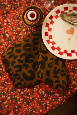 Make My Lemonade LOT DE 2 SERVIETTES KATE LEOPARD< Art De La Table|Le Linge