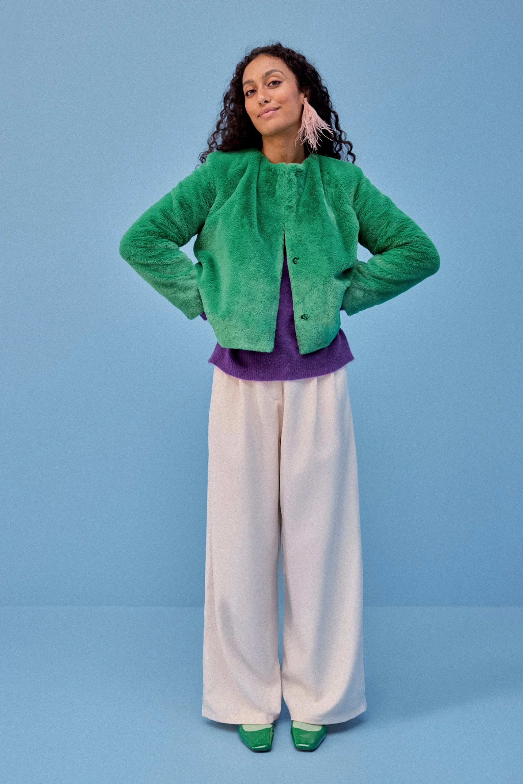 Make My Lemonade MANTEAU MARIA VERT< Vestes & Manteaux