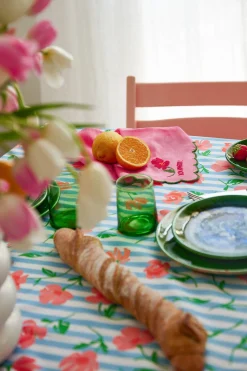 Make My Lemonade NAPPE AMELIA BLUE FLOWERS STRIPES< Art De La Table|Le Linge