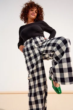 Make My Lemonade PANTALON HARYA VICHY NOIR & BLANC< Pantalons