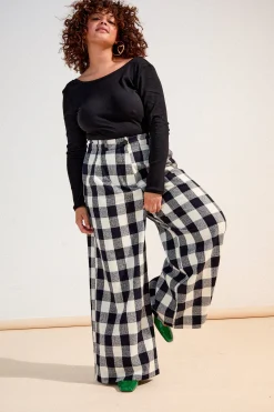 Make My Lemonade PANTALON HARYA VICHY NOIR & BLANC< Pantalons
