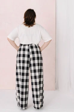 Make My Lemonade PANTALON HARYA VICHY NOIR & BLANC< Pantalons