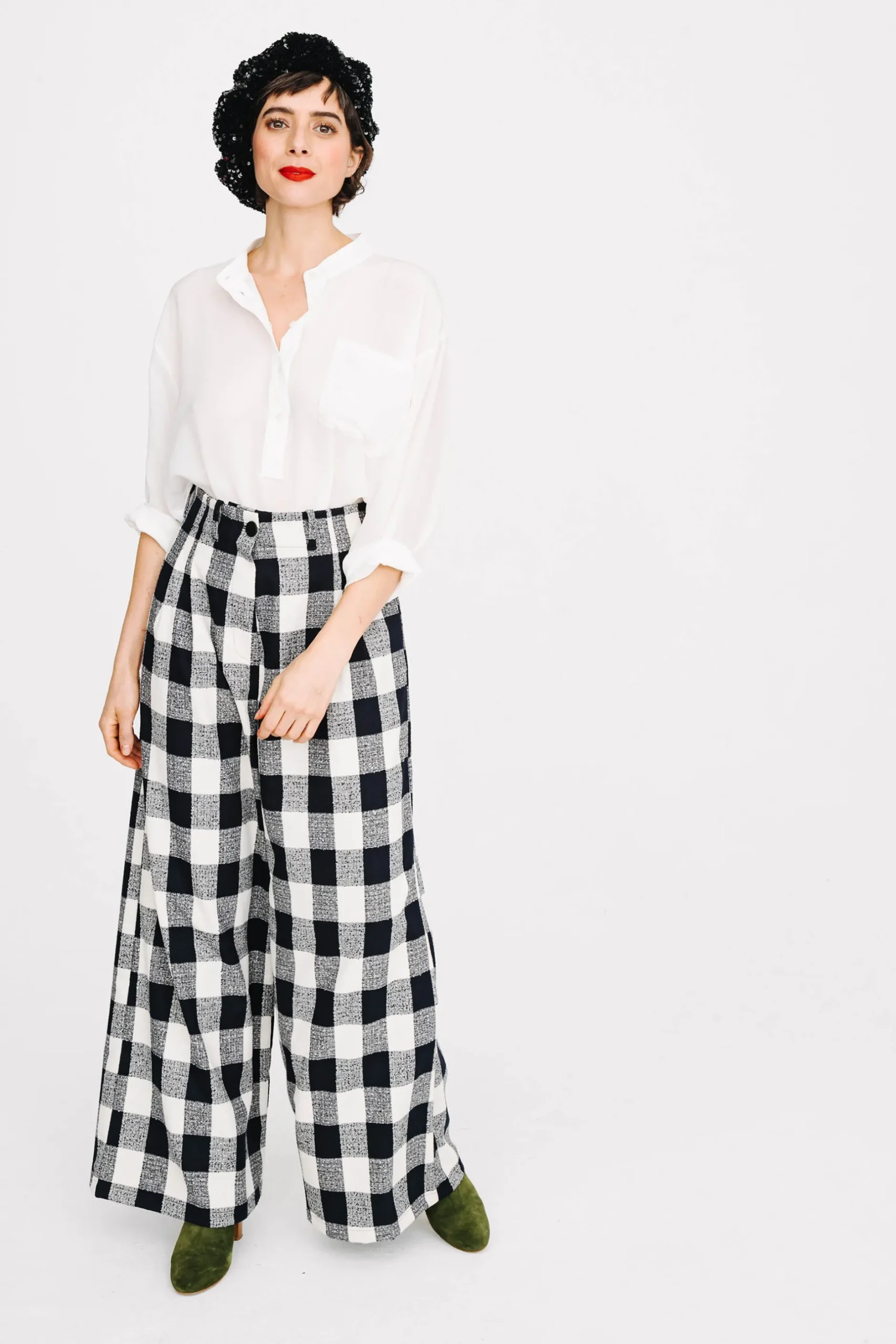 Make My Lemonade PANTALON HARYA VICHY NOIR & BLANC< Pantalons