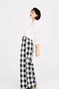 Make My Lemonade PANTALON HARYA VICHY NOIR & BLANC< Pantalons
