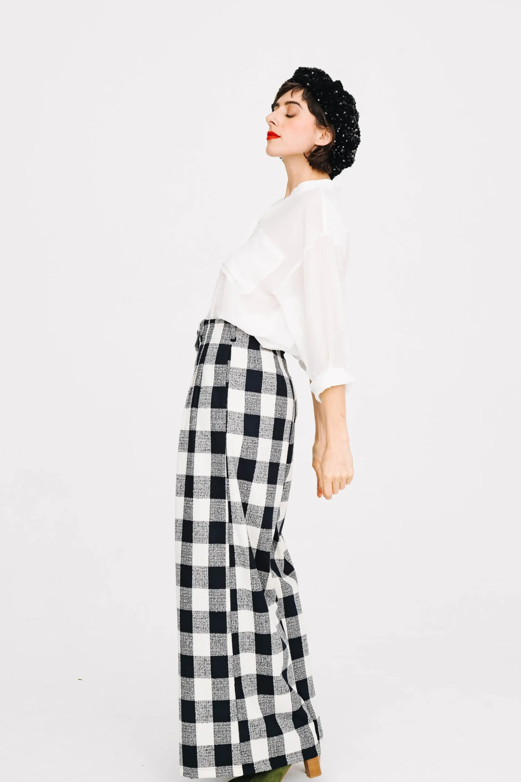 Make My Lemonade PANTALON HARYA VICHY NOIR & BLANC< Pantalons