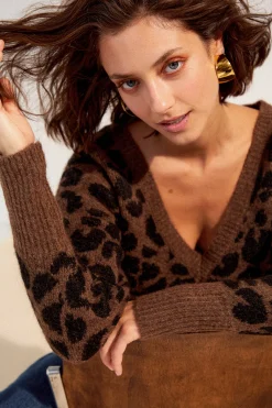 Make My Lemonade PULL MARIUS V LEOPARD< Sweats & Mailles