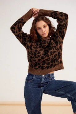Make My Lemonade PULL MARIUS V LEOPARD< Sweats & Mailles