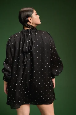 Make My Lemonade ROBE ROMINA BLACK POLKA< Robes & Combis