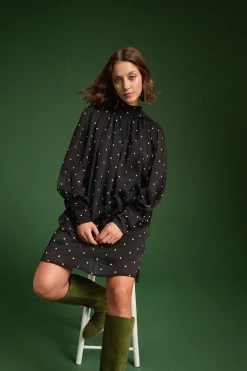 Make My Lemonade ROBE ROMINA BLACK POLKA< Robes & Combis