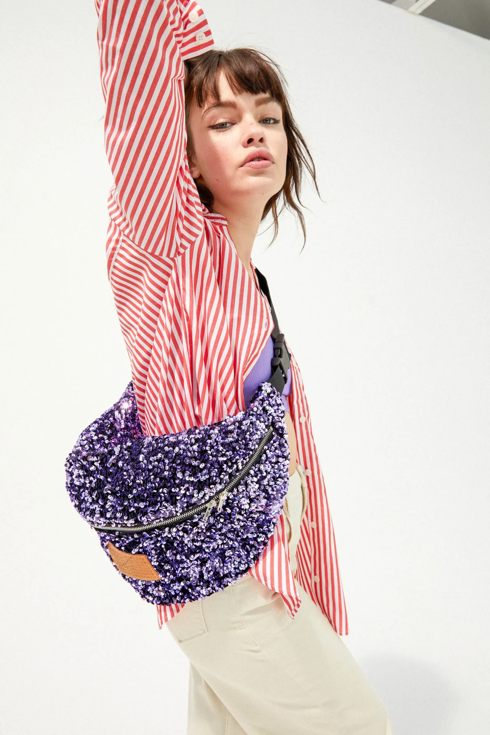 Make My Lemonade SAC BANANA SEQUINS LILAS< Bananes|Sacs & Bananes