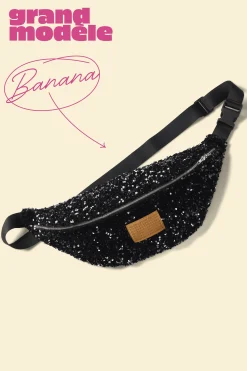 Make My Lemonade SAC BANANA SEQUINS NOIRS< Bananes|Sacs & Bananes