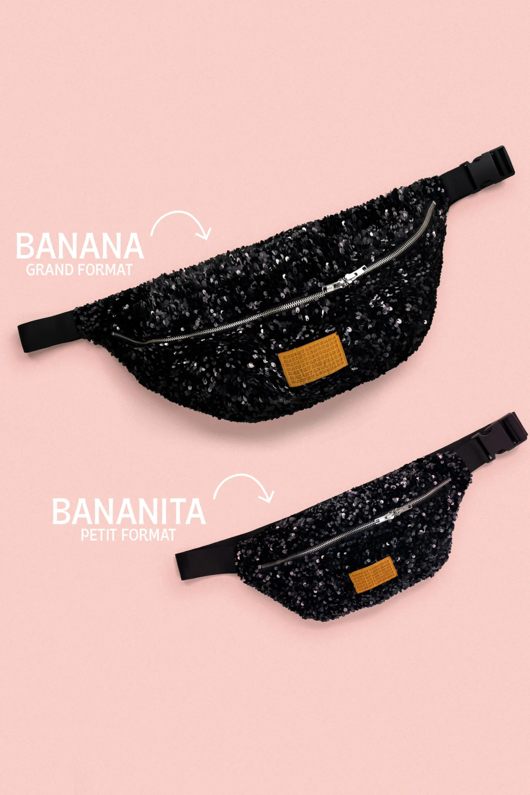 Make My Lemonade SAC BANANA SEQUINS NOIRS< Bananes|Sacs & Bananes
