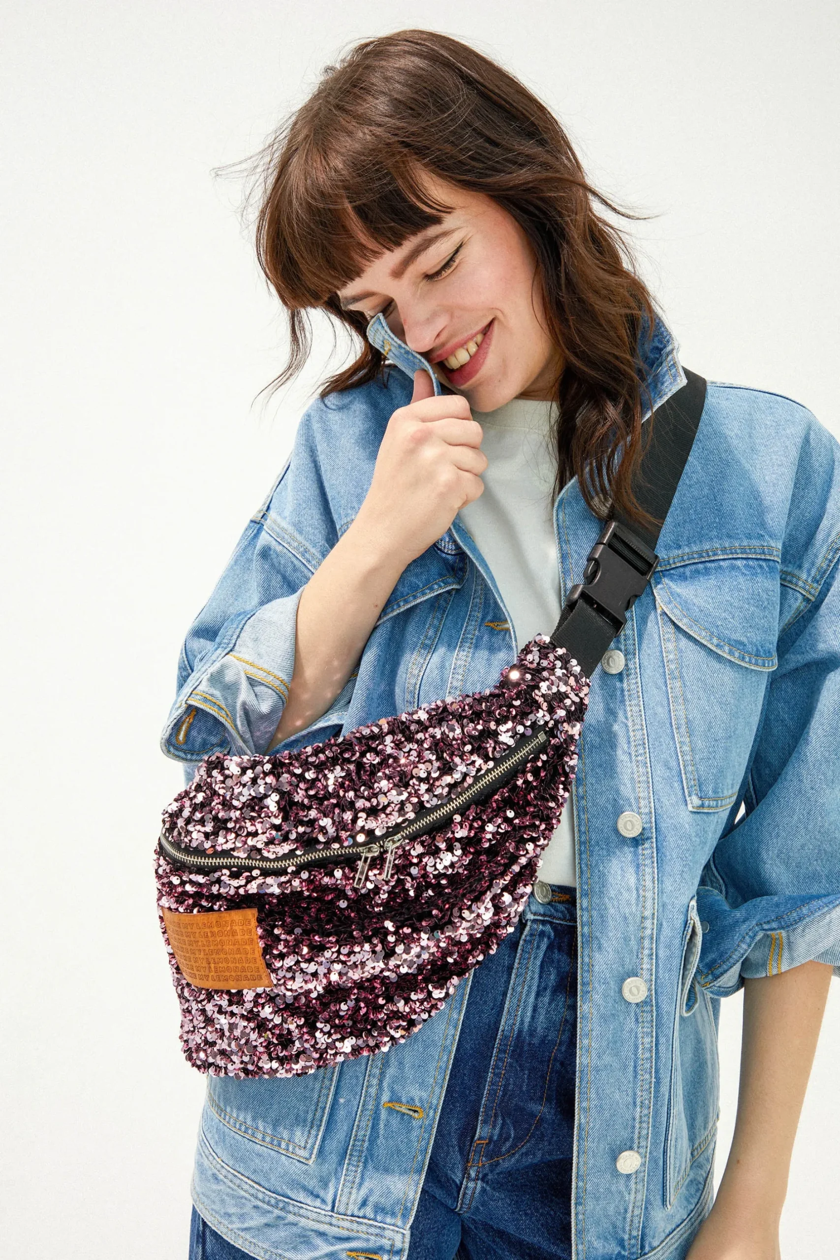 Make My Lemonade SAC BANANA SEQUINS ROSES< Bananes|Sacs & Bananes