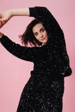 Make My Lemonade SWEAT HENRI SEQUINS NOIRS< Sweats & Mailles
