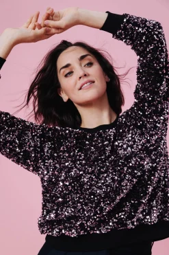 Make My Lemonade SWEAT HENRI SEQUINS ROSE< Sweats & Mailles