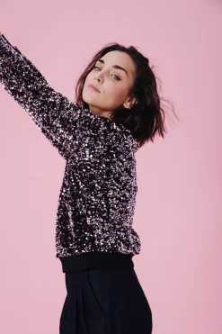 Make My Lemonade SWEAT HENRI SEQUINS ROSE< Sweats & Mailles