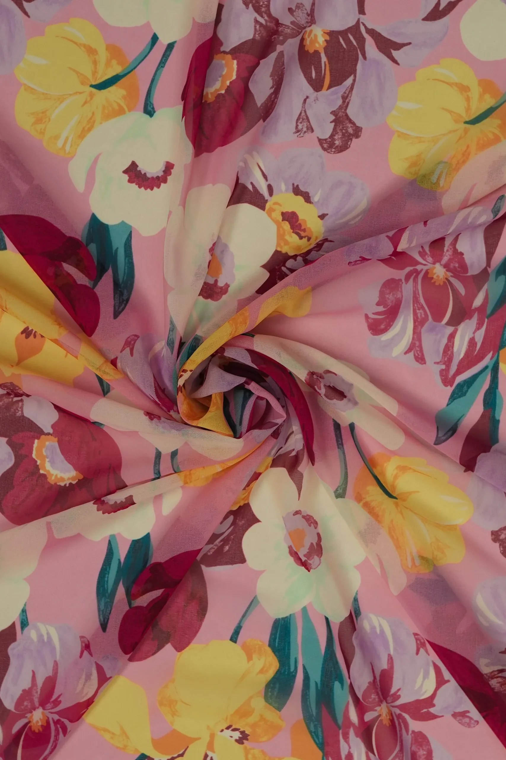 Make My Lemonade TISSU GRANDES FLEURS ROSE< Mercerie & Couture|Tissus