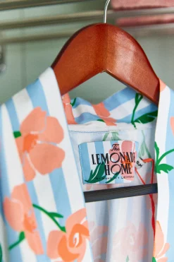 Make My Lemonade DESHABILLE THALULA FLOWERS STRIPES BLUE< Le Linge|Homewear