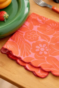 Make My Lemonade LOT DE 2 SERVIETTES KATE ANEMONE PINK< Art De La Table|Le Linge